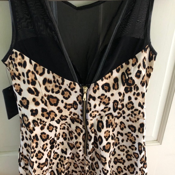 Black mesh & leopard guess Romper - Picture 2 of 4